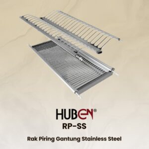 RAK PIRING ATAS STAINLESS HUBEN 80CM
